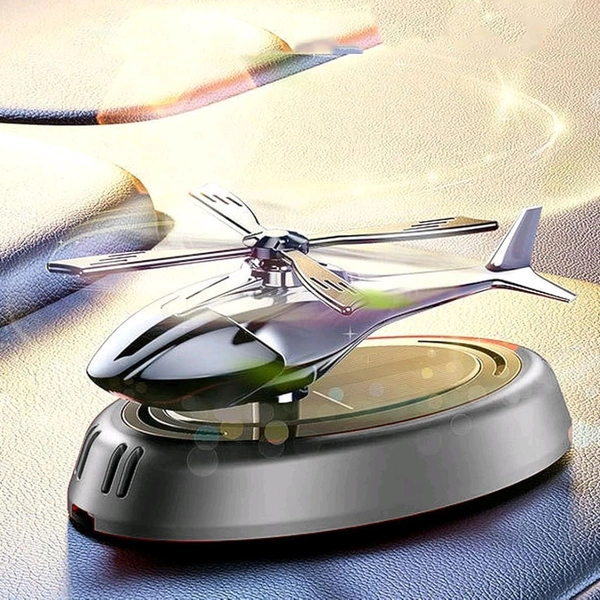 Helicopter Design Car Dashboard Perfume Diffuser with Rotating Blades – Solar Powered Aromatherapy Air Freshener 
