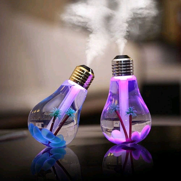 Air Freshener Bulb Humidifier With LED Night Light For Car Home And Office (Multi Color)