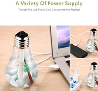 Air Freshener Bulb Humidifier With LED Night Light For Car Home And Office (Multi Color)