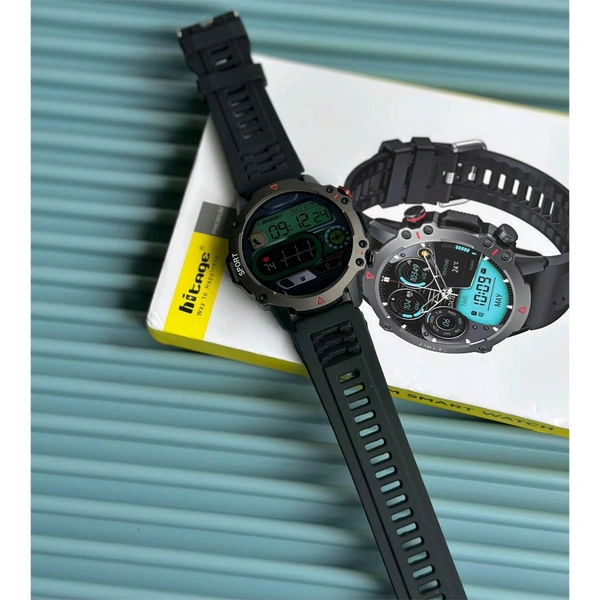 HITAGE SW-2852 Smartwatch | Always-On Display | Bluetooth Calling | Premium Metal Body | Fitness Tracker | Social Notifications - Black, 1 Month Cybzone Warranty