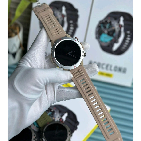 HITAGE SW-2852 Smartwatch | Always-On Display | Bluetooth Calling | Premium Metal Body | Fitness Tracker | Social Notifications - Beige, 1 Month Cybzone Warranty