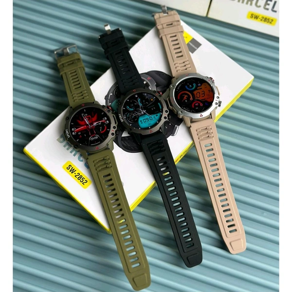 HITAGE SW-2852 Smartwatch | Always-On Display | Bluetooth Calling | Premium Metal Body | Fitness Tracker | Social Notifications - Green, 1 Month Cybzone Warranty