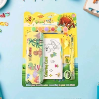 Kids Art & Stationery Gift Set – Includes Watercolor Palette, Coloring Cards, Metal Pencil Box, Pencils, Eraser, Sharpener & Dino Cap – Ideal Creative Drawing Kit for Children Aged 5+