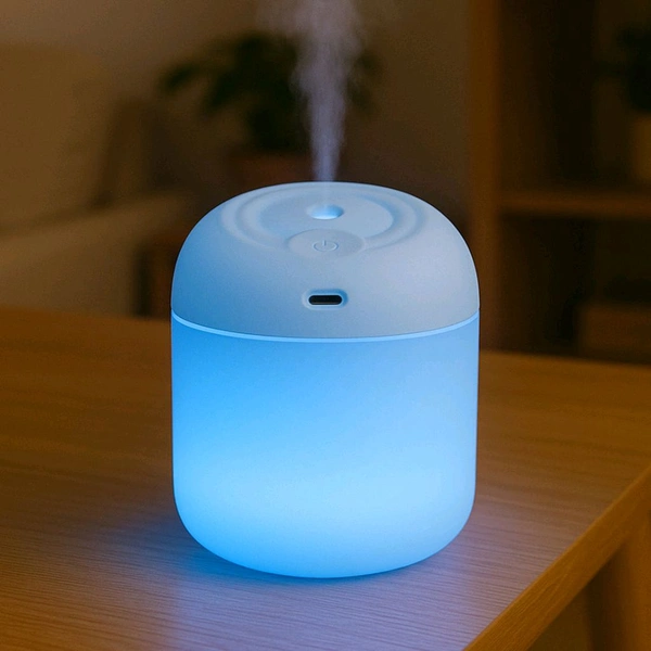 Portable Lighting Mini Humidifier, USB Personal Desktop Air Humidifier for Baby Bedroom Travel Office Home with Light, Cool Mist Humidifier, Essential Oil Diffusers, Cool Mist Humidifiers