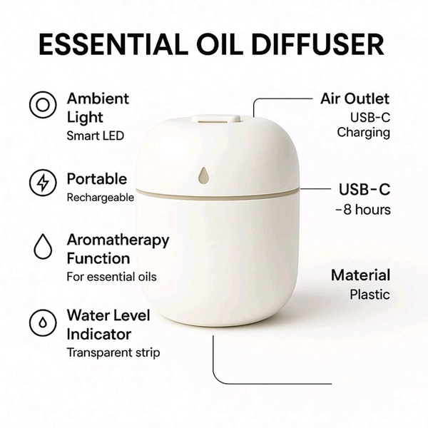 Portable Lighting Mini Humidifier, USB Personal Desktop Air Humidifier for Baby Bedroom Travel Office Home with Light, Cool Mist Humidifier, Essential Oil Diffusers, Cool Mist Humidifiers