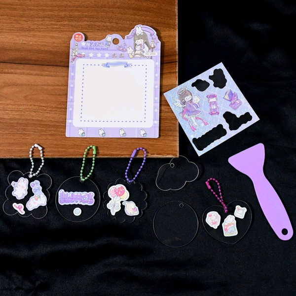 DIY Shrink Art Keychain Making Kit for Kids
