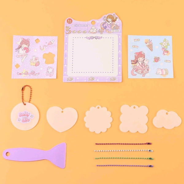 DIY Shrink Art Keychain Making Kit for Kids