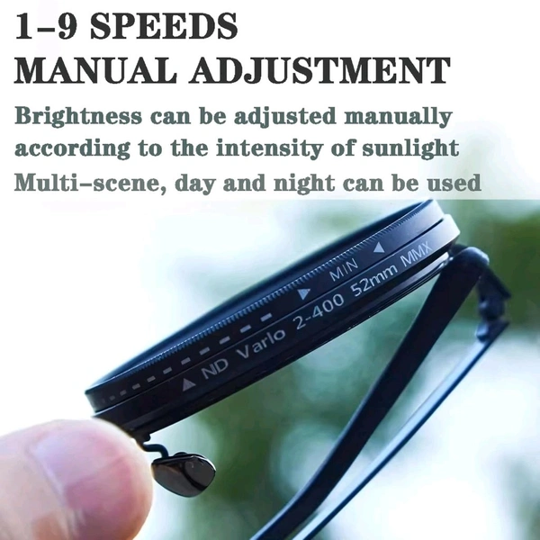 Adjustable Lens Sunglasses | Steampunk Style Retro Round Frame | 9-Level Brightness ND Filter for Day & Night Use