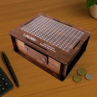 Wooden Money/Piggy Bank, Money Box, Coin Box with Carved Design for Kids/Children, Savings Challenge Box, Cash Vault Wooden Savings Box, Coin Piggy Bank, Money Save Box Smash