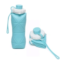 600ml Collapsible Silicone Water Bottle for Travel, Sports, Gym & Office | BPA-Free Foldable Leakproof Water Bottle with Wide Mouth & Strap | Portable, Lightweight & Reusable Drinking Bottle
