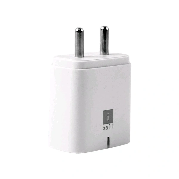 iBall Dual USB Wall Charger 5V/3.1A – High-Speed Dual Port Fast Charging Adapter for Smartphones, Tablets & USB Devices – Compact Travel-Friendly Power Adapter (1 Pc)