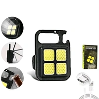 4 Led Mini Keychain Light, 3 Lighting Modes Flashlight, Collapsible Stand and Magnetic Base Bottle Opener for Camping, Walking, and Other Outdoor Activity Lighting (1 Pc)