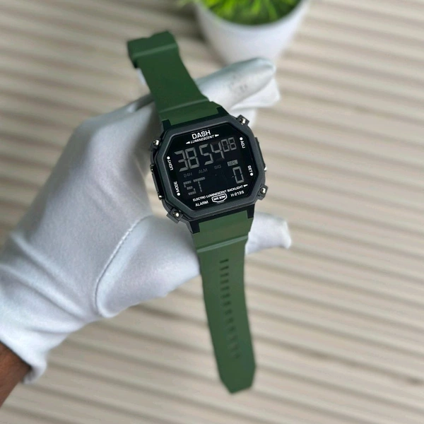 DASH Tactical Style Digital Watch for Men – Rugged Design, Premium Look, All-Day Comfort - Green