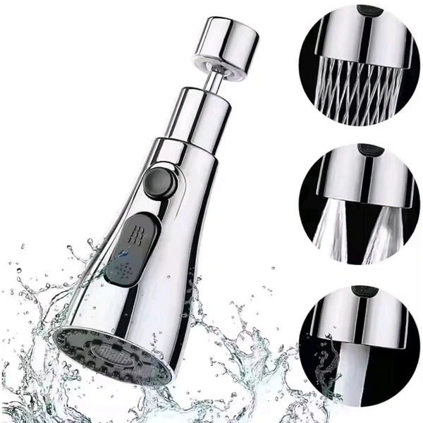 Kitchen Faucet 3-Function Pull Down Sink Sprayer Attachment for Faucet Pull Out Spray Head Head Big Angle Rotatable Anti -Splash Faucet for Kitchen Rotating Sink Faucet Aerator (1 Pc)
