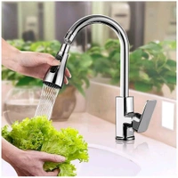 Kitchen Faucet 3-Function Pull Down Sink Sprayer Attachment for Faucet Pull Out Spray Head Head Big Angle Rotatable Anti -Splash Faucet for Kitchen Rotating Sink Faucet Aerator (1 Pc)
