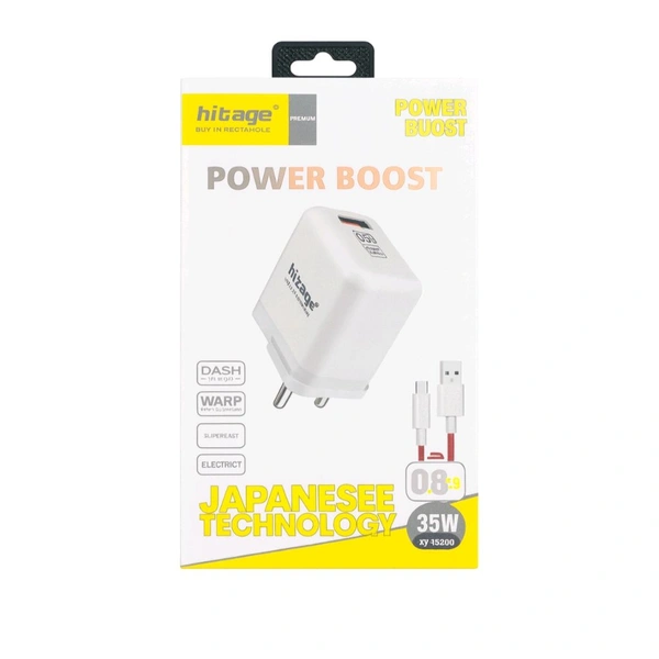 35W Fast Charger with Cable – QC 3.0, Japanese Technology, Super-Fast Charging Adapter for All Devices - 3 Months Cybzone Warranty