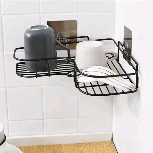Stainless Steel Self-Adhesive Bathroom Corner Shelf Organizer Storage / Rack Storage Shelves / Corner Bathroom Storage Rack