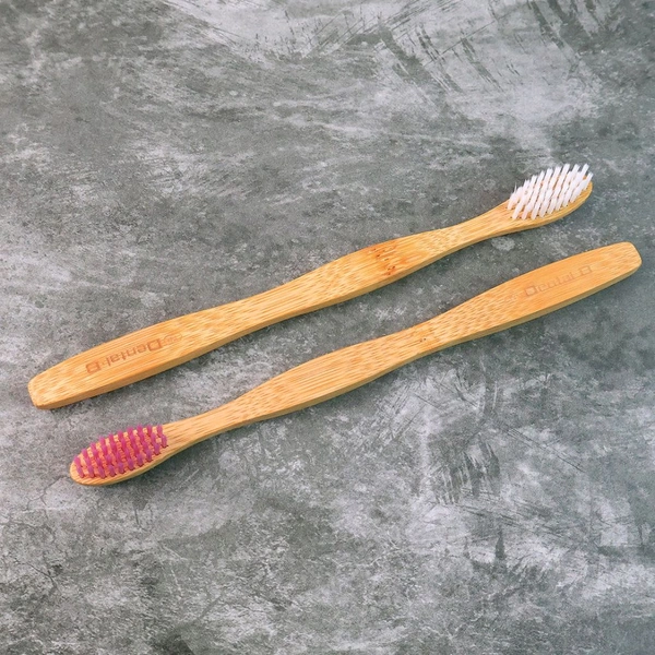 Set Of 4 Eco-Friendly Natural Bamboo Toothbrush with Medium Bristles – Single Pack Sustainable Oral Care for Adults