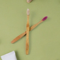 Set Of 4 Eco-Friendly Natural Bamboo Toothbrush with Medium Bristles – Single Pack Sustainable Oral Care for Adults