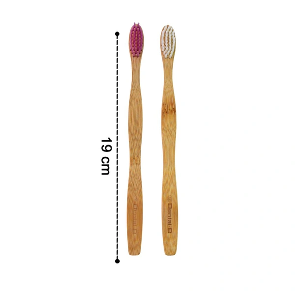 Set Of 4 Eco-Friendly Natural Bamboo Toothbrush with Medium Bristles – Single Pack Sustainable Oral Care for Adults