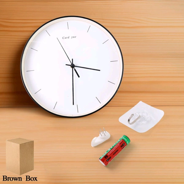 Minimalist Wall Clock with Accessories – Silent Quartz Movement – Battery Operated – 1 Pc with Hook, Nail & Battery 