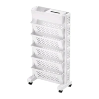 5-Tier organizer, mobile shelf, practical shelf organization of rotating plastic for office