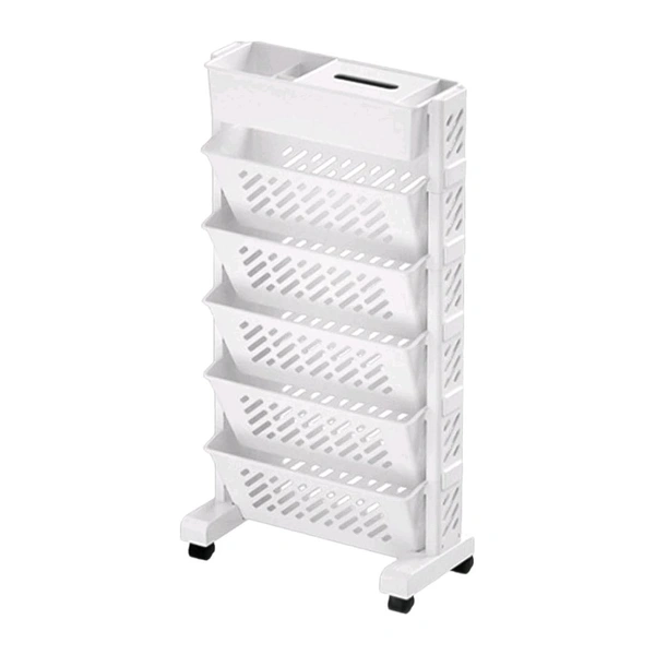 5-Tier organizer, mobile shelf, practical shelf organization of rotating plastic for office