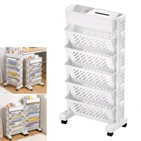 5-Tier organizer, mobile shelf, practical shelf organization of rotating plastic for office