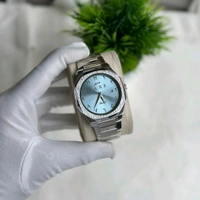 Luxury Quartz Men's Watch – Sabr Edition | 41MM Dial | Date Display | Arabic Numerals | Stainless Steel Strap - Ice Blue