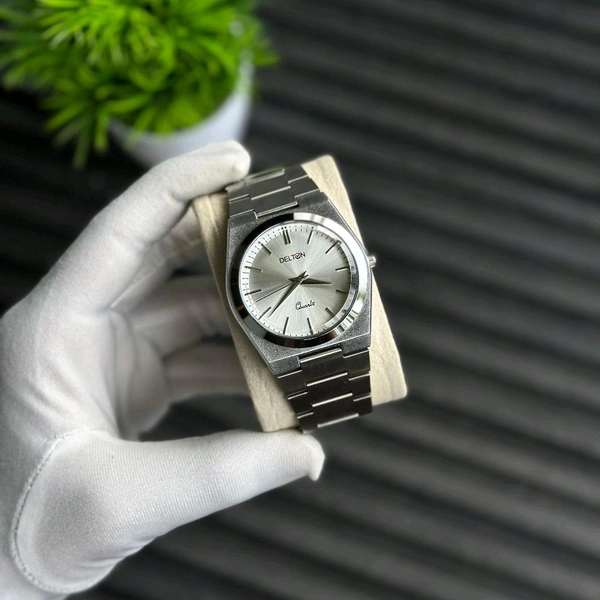 Delton Budget Analog Quartz Watch – Premium Style at a Budget Price - Silver