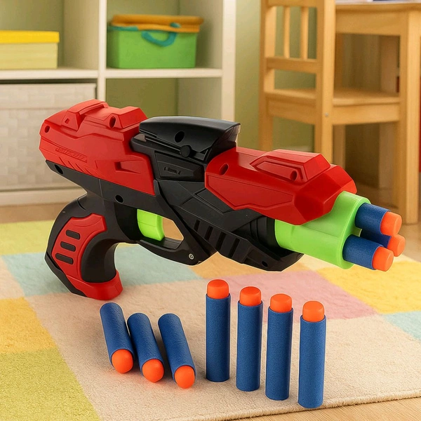 X Launcher Soft Bullet Dart Gun Toy for Kids – Manual Shooting Dart Blaster Gun with 8 Soft Foam Bullets – Safe and Fun Target Shooting Game for Indoor & Outdoor Play