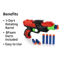 X Launcher Soft Bullet Dart Gun Toy for Kids – Manual Shooting Dart Blaster Gun with 8 Soft Foam Bullets – Safe and Fun Target Shooting Game for Indoor & Outdoor Play
