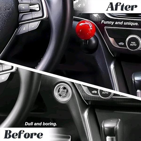 Ball Design Car Push Start Button Rocker / Cover Push Start Button Cover Durable Easy-Install Car Starter Button Universal Fit for Vehicle DIY Modification and Personalization for Decorative Car Accessories (1 Pc)