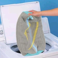 Heavy-Duty Reusable Shoe Washing Bag for Washing Machine with Zip Closure and Soft Microfiber Inner Padding