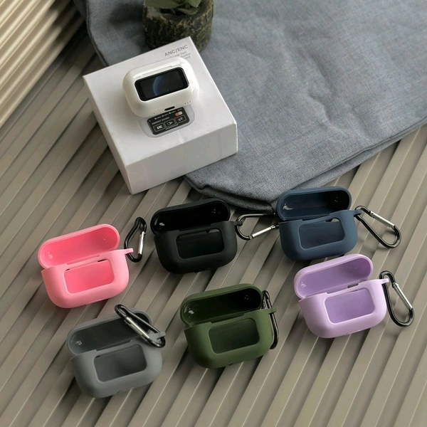 TWS Pro 2 Bluetooth Earbuds with Smart Display & Free Silicone Case – Wireless Charging, ANC, Auto Pause, Pop-up Pairing