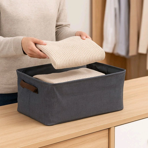 Foldable Storage Box Handles, Cotton And Linen Storage Bins And Baskets Organizer For Nursery, Closet, Bedroom, Home