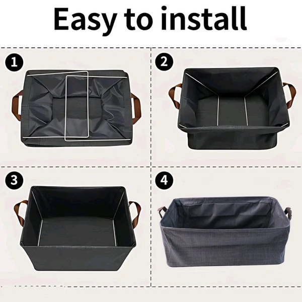 Foldable Storage Box Handles, Cotton And Linen Storage Bins And Baskets Organizer For Nursery, Closet, Bedroom, Home