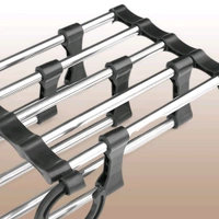 Household Plastic & Stainless Steel 5 In 1 Multi-Layered Mass Pant Hangers, Folding Storage Pant Rack Shelves - Pack Of 2