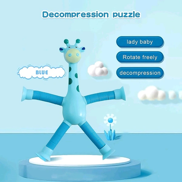 Giraffe Telescopic Suction Cup Toys, Shape Changing Telescopic Tube Fidget Toys, Tubes Fidget Tubes Sensory Toys Party Favors for Kids Girls Boys  - 2