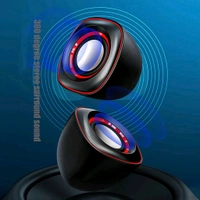 Pc Speakers, Computer Speakers for Desktop 2.0 USB-Powered Mini Computer Speaker with Subwoofer, USB Powered Laptop / Desktop PC 2.0 Mini Portable 2 Speakers (1 Set)