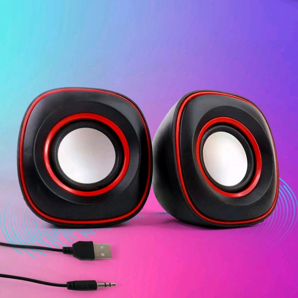 Pc Speakers, Computer Speakers for Desktop 2.0 USB-Powered Mini Computer Speaker with Subwoofer, USB Powered Laptop / Desktop PC 2.0 Mini Portable 2 Speakers (1 Set)
