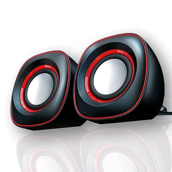 Pc Speakers, Computer Speakers for Desktop 2.0 USB-Powered Mini Computer Speaker with Subwoofer, USB Powered Laptop / Desktop PC 2.0 Mini Portable 2 Speakers (1 Set)