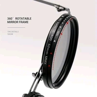 Adjustable Lens Sunglasses | Steampunk Style Retro Round Frame | 9-Level Brightness ND Filter for Day & Night Use - Black