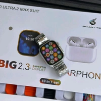 I20 Ultra Max Smartwatch 10 in 1 | Smartwatch, 7 Straps, Watch Protector, Tws, Wireless Fast Charging Cable, Manual