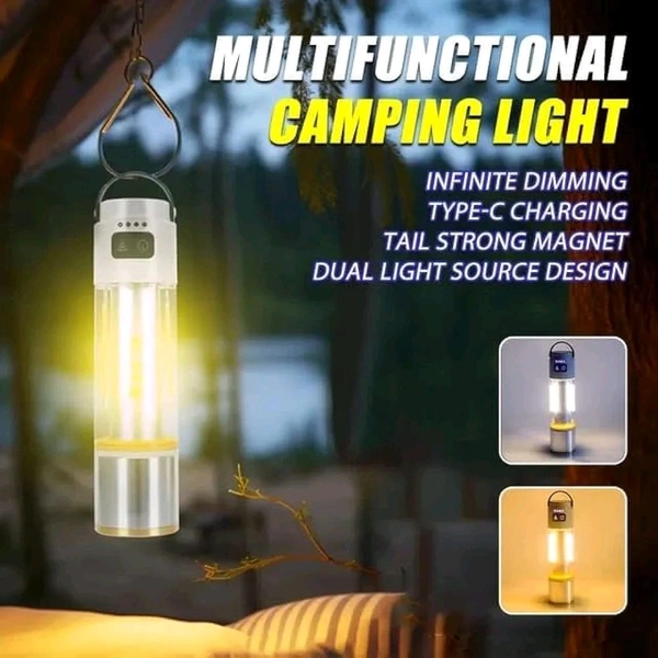 Yesnice YES-666 Multifunctional Camping Flashlight - Rechargeable LED Emergency Flashlight – Bright Flash Light with Magnetic Base, Zoomable Torch Light for Long Distance