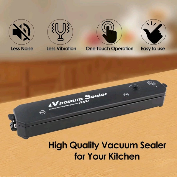 Vacuum Sealer Machine With 10 Pcs Bag, Automatic Hands-Free Air Sealing Machine, Smart 60Kpa Vacuum Sealer with Cutter Food Sealer for Food Preservation Convenient Storage Dry & Moist Food Modes (1 Set)