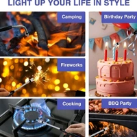 Metal Rechargeable Electric Arc Lighter with Flexible Neck – Windproof USB Candle and BBQ Lighter for Kitchen, Outdoor & Camping Use (1 Pc)