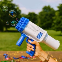 32 Holes Big Rechargeable Powerful Machine Bubble Gun Toys for Kids Adults, Bubble Makers, Big Rocket Boom Bubble Blower Best Gifts (1 Set)