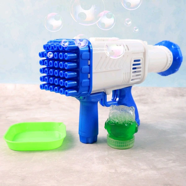 32 Holes Big Rechargeable Powerful Machine Bubble Gun Toys for Kids Adults, Bubble Makers, Big Rocket Boom Bubble Blower Best Gifts (1 Set)