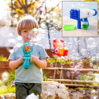 32 Holes Big Rechargeable Powerful Machine Bubble Gun Toys for Kids Adults, Bubble Makers, Big Rocket Boom Bubble Blower Best Gifts (1 Set)